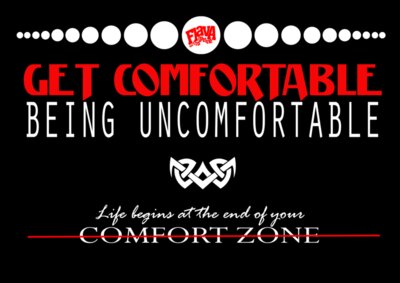 Out of Comfort Zone red white